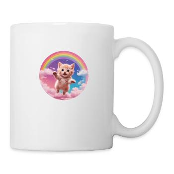Rosa Kätzchen Regenbogen 1 - Tasse - Weiß - Rechts