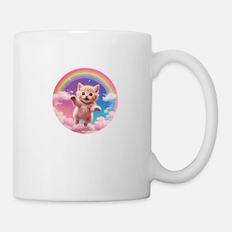 Pink Kitten Rainbow 1 - Mug - white