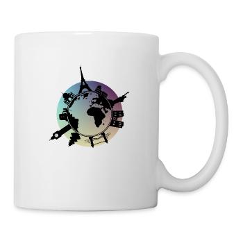 Weltkugel Sehenswürdigkeiten - Tasse - Weiß - Rechts