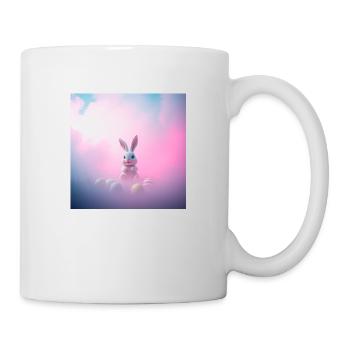 „Der fröhliche Eierhase“ - Tasse - Weiß - Rechts
