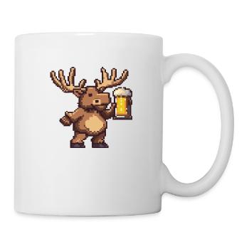 Bière Moose Pixel - Mug blanc - blanc - Droite