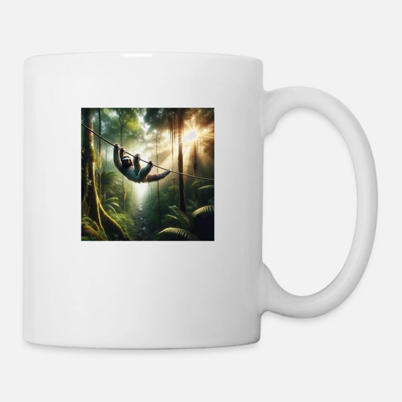 Faultier Wanderer SlackLine - Tasse - Weiß