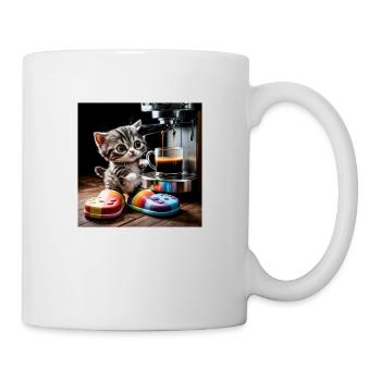 Cat takes a coffee break - Mug - white - Right