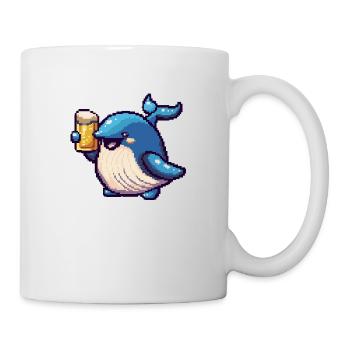 Bière Whale Pixel - Mug blanc - blanc - Droite
