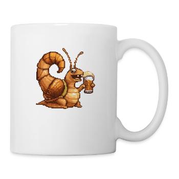 Schnecke Pixel Bier - Tasse - Weiß - Rechts