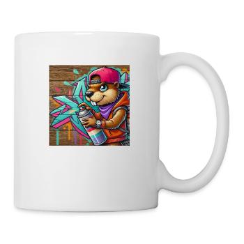 Peinture graffiti castor - Mug blanc - blanc - Droite