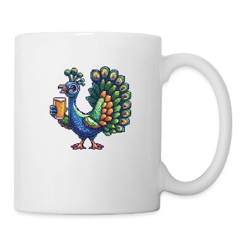 Bière Peacock Bird Pixel - Mug blanc - blanc - Droite