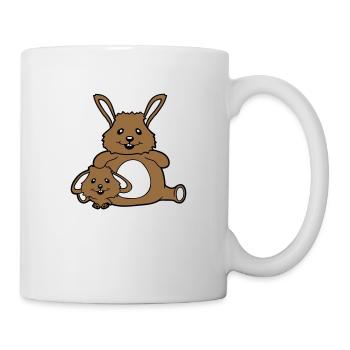 2 Lapins Enfant Papa Maman Doux Deux Gros Petit Gras - Mug blanc - blanc - Droite