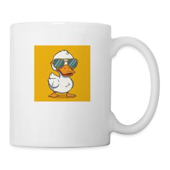 Trendsetter auf dem Teich – Ente mit Sonnenbrille - Tasse - Weiß - Rechts