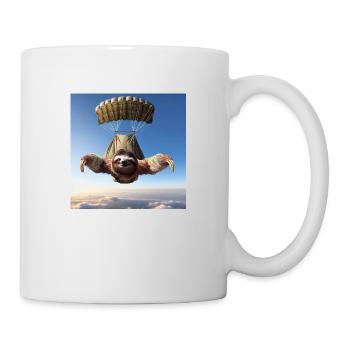 Faultier Wanderer Fallschirmspringer - Tasse - Weiß - Rechts