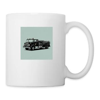 Fire truck: Fast, strong and in action - Mug - white - Right