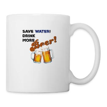 Économisez de l’eau, buvez plus de bière - Mug blanc - blanc - Droite