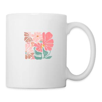 Groovy Retro Pink Blumen - Tasse - Weiß - Rechts
