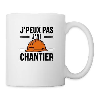 Ich kann nicht, ich habe eine Baustelle - Tasse - Weiß - Rechts