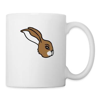 Bunny face peeking sideways profile side view - Mug - white - Right