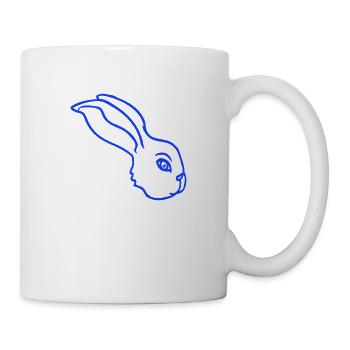 Bunny face peeking sideways profile side view - Mug - white - Right