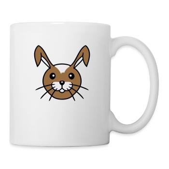 Hase Lustig Gesicht Lächeln glücklich freundlich - Tasse - Weiß - Rechts