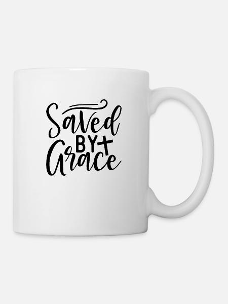 Saved by grace - Tasse - Weiß