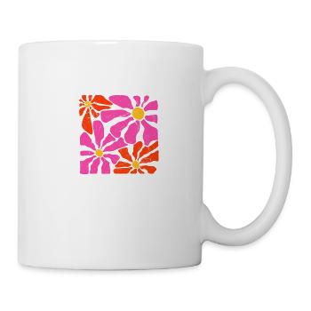 Groovy Retro Pink and Orange Flowers - Mug - white - Right