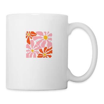 Groovy Retro Pink and Orange Flowers - Mug - white - Right