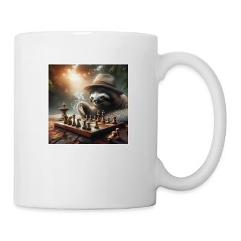 Faultier Wanderer Schach - Tasse - Weiß - Rechts
