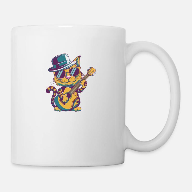 Music Guitar Cat - Tasse - Weiß