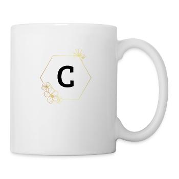 Lettre c cadre Floral doré - Mug blanc - blanc - Droite