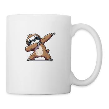 faultier dabbing - Tasse - Weiß - Rechts