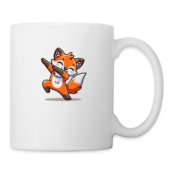 fuchs tier dabbing - Tasse - Weiß - Rechts