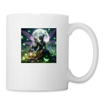 Gothic Elfe mit Laterne - Tasse - Weiß - Rechts