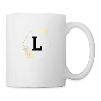 Lettre l cadre Floral doré - Mug blanc - blanc - Droite
