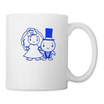 2 oiseaux mariage couple canards mariage homme femme mignon - Mug blanc - blanc - Droite