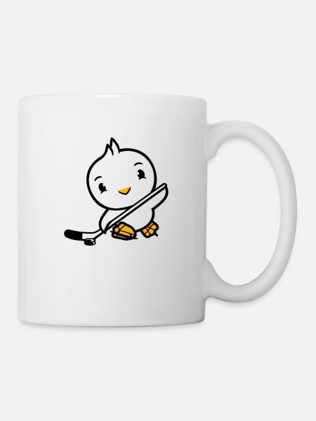 Vogel spielen Eishockey Sport Puck Schläger Hobby - Tasse - Weiß