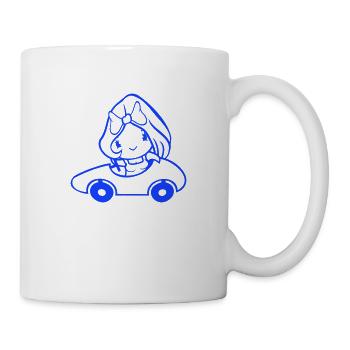 oiseau dame femme femme conducteur de voiture - Mug blanc - blanc - Droite
