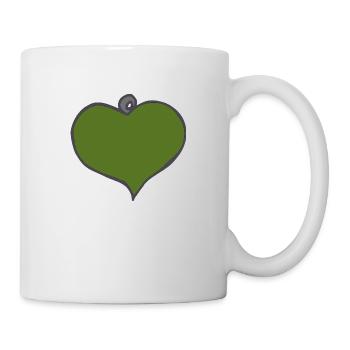 herzanhaenger gruen - Tasse - Weiß - Rechts