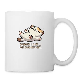 Chat mignon Ronronnement peut-être que je m’en soucie... mais probablement pas - Mug blanc - blanc - Droite