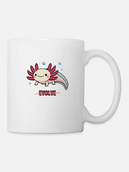 Evolve Axolotl – Süßes Motiv mit Message - Tasse - Weiß