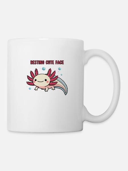 Axolotl - Resting cute face - Mug - white