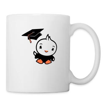 Oiseau Graduation Collège Graduation Chapeau École - Mug blanc - blanc - Droite