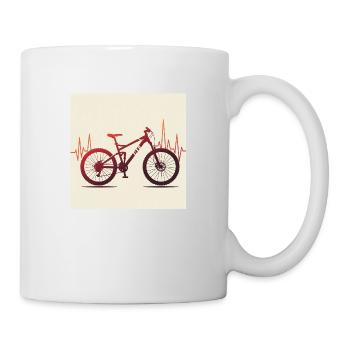 Herzschlag & Adrenalin – Mountainbike-Liebe - Tasse - Weiß - Rechts