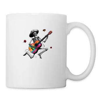 Skeleton playing guitar. - Mug - white - Right