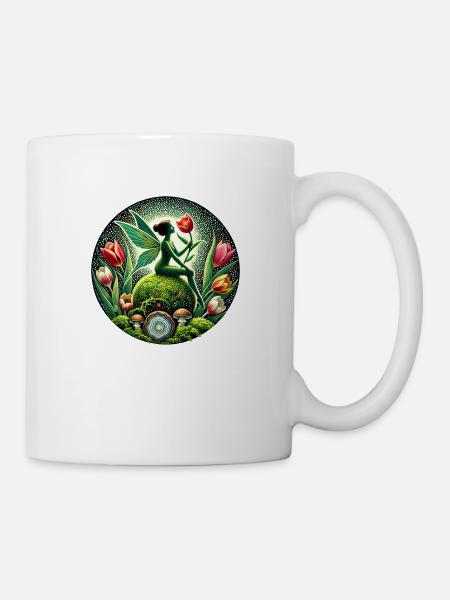 Tulpen Frühling Moos Fee - Tasse - Weiß