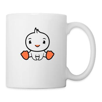 Bird sitting happy duck cute cute friendly - Mug - white - Right