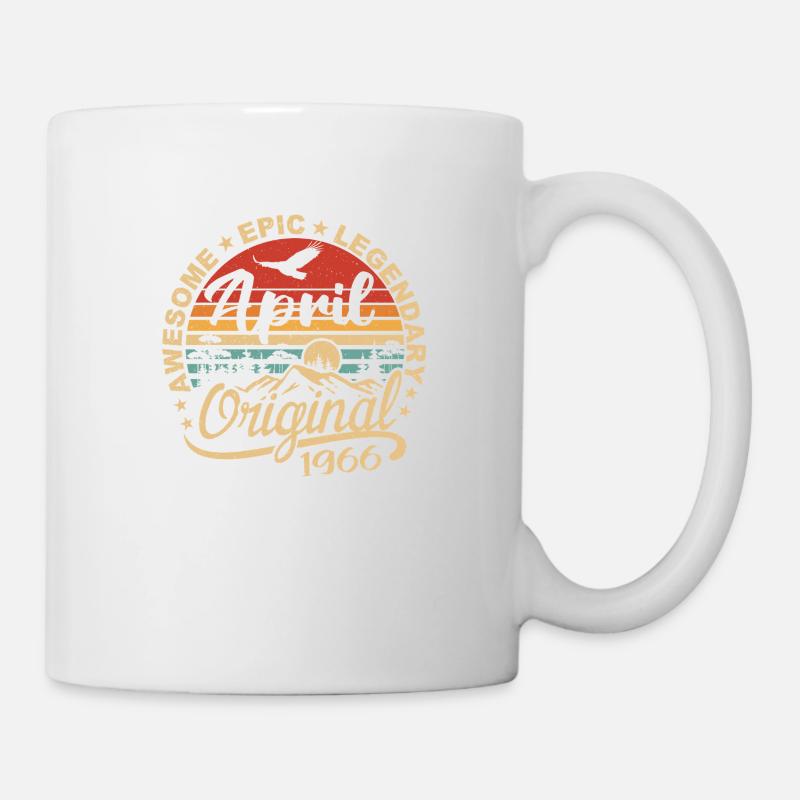 April 1966 Geburtstagsgeschenk, geboren im April 1966 - Tasse - Weiß