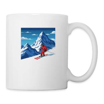 Plaisir sur les pistes : skier dans les plus belles montagnes - Mug blanc - blanc - Droite