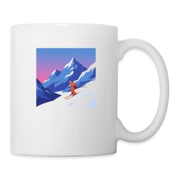 Skiing: fun and adventure in the mountains - Mug - white - Right