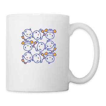 9 Ducks Many Friends Pattern Party Birds Dancing - Mug - white - Right