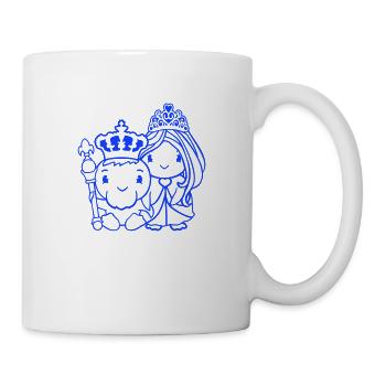 2 Canards Roi Reine Prince Princesse Couple Couronne - Mug blanc - blanc - Droite
