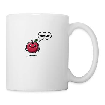 apfel comic - Tasse - Weiß - Rechts
