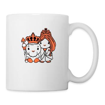 2 Canards Roi Reine Prince Princesse Couple Couronne - Mug blanc - blanc - Droite